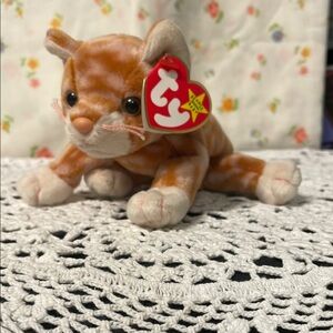 Ty Orange and Cream Cat Plush Toy name Amber